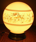 Vintage Mcm Ceiling Light Fixture With Floral Design Glass Globe
