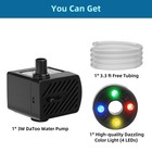 50gph Submersible Fountain Water Pump W  Led Light And Tubing For Aquarium Pond
