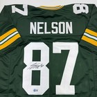 Autographed signed Jordy Nelson Green Bay Green Football Jersey Beckett Bas Coa