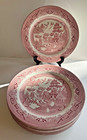 Collectible Churchill Red pink Willow Dinner Plate 10 25    Made In England 