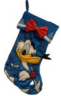 Retired Vintage Disney Store Parks 20  Blue Velevet Donald Duck 3d Xmas Stocking
