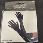 Black Glossy Wet Look Long Costume Cosplay Formal Evening Halloween Gloves