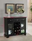 Kings Brand Furniture - Buffet Server Sideboard Cabinet With Wine Storage  Black