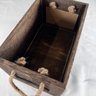 Rustic Wooden Crate Storage Box Chalkboard Labels Jute Rope Handles Distressed