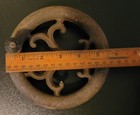Vintage Cast Iron 6  Pulley Wheel W  Wood Handle -  Industrial Machine Steampunk