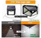 100 Led Solar Motion Sensor Pir Security Outdoor Area Path Garden Flood Lights 