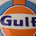 Vintage Gulf Gasoline Sign - Racing Service Station Gas Pump Plate Service Sign