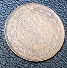 1   Large 1911 Canadian  01 One Cent Penny Canada 1 Cent Coin