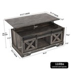 47  Farmhouse Coffee Table Lift Top Table With Storage   Sliding Groove Barn
