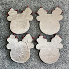 Reindeer Christmas Holiday Beaded Coasters Set Of 4