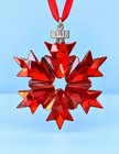 Swarovski 2018 Annual Edition Red Crystal Snowflake Christmas Ornament With Box