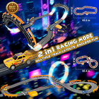 Slot Car Race Track Set Kids 4 Cars Electric Racing Track Lap Counter Toy