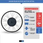 48v 2000w Front Rear Gearless Hub Motor Wheel For Electric Bike Conversion Kit