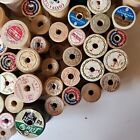 Vintage Lot Of 162 Empty Wooden Sewing Thread Spools Various  Brands   Sizes
