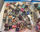 Vintage Lot Thread Wooden Modern Spools Sewing Supplies Quilting Crafts
