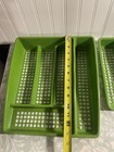 Vtg Deka Plastic Avocado Green Drawer Utensil Silverware Organize Tray  2 Pc 
