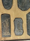 Vintage Antique Guanyin 10 Virtues Chinese Calligraphy Ink Stone Block Cake Set