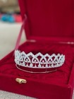 Cubic Zircon  884ct American Diamond 925 Silver Tiara Crown Wedding Jewelry 