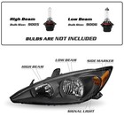 For 2002 2003 2004 Toyota Camry Black Amber Headlights Assembly Pair 02-04