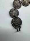 Antique Victorian Silver Love Token Coin Bracelet Engraved Silver Dimes