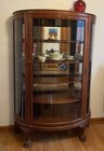 Antique Vintage 60  Curved Glass Curio Cabinet New England Furn Grand Rapids