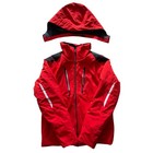Obermeyer Kids  boys  Vibrant Red And Black Full Zip Hooded Ski Jacket Size Xl