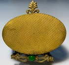 Beautiful  Antique ornate brass Jeweled enamel cameo  Casket Vanity Box