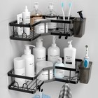 L-shaped Corner Shower Caddy Adhesive Organizer Easy To Install No Drilling New