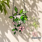 Botanical Pothos Plant Stained Glass Suncatcher Window Hanging Home Garden Decor