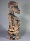 Vintage Senufo Maternity Figure     Hand-carved African Mother And Child Statue