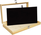 Wooden Jewelry Display Case With Tempered Glass Top Lid