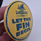 2008 Landshark Lager Let The Fin Begin 3  Pinback Button Margaritaville Brewing