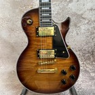 Vintage Sunburst Lp Custom Electric Guitar  Gold Hardware  Flamed Maple Top