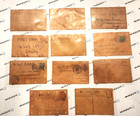 Set Of 11 Antique Leather Postcards 1903-1907 Various Topics  Som Postmarks