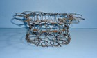 Antique Wire Folding Egg Basket Early Farm Kitchen Henhouse Storage Holder Aafa