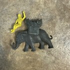 Marx Super Circus Elephant Howdah   Rider Rubber Figure Vintage 1950s Lot Of 3