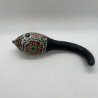 Vintage Hand Carved   Painted Maraca Hand Shaker Percussion Bird Design Ethnic