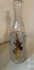 Vintage Libbey Frosted White With Gold Leaves Bottle decanter 12    Tall 3    High