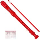 3 Pieces German Style Soprano Recorder For Beginners   C Key Abs Material Red