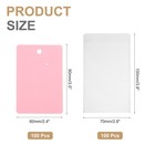 100 Pcs Earring Display Cards With Packaging  light Pink  3 5 X 2 4 Inches 