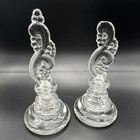 2 Vintage Irice Clear Glass Perfume Bottles  And Stoppers Antique Collectables