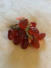 Vintage 1960s Lucite Red Berries Raspberries Mcm Mid Century Modern Decor  Euc