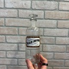 Vintage Glass Pharmacy Apothecary Bottle With Stopper And Glass Label Reading Tr