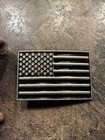 American Flag Belt Buckle Usa Patriotic Black And Silver