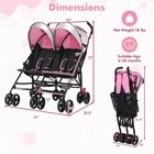 Foldable Twin Baby Double Stroller Kids Ultralight Umbrella Stroller Pushchair