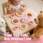 15pcs Floral Tea Party Set Girls Pretend Play Teapot Cups Toy Pink