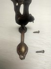 Vintage Brass Cat Door Knocker Stretching Cat Small Figural W screws