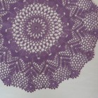 New Hand Crocheted Centerpiece Doily Regal Purple Flower Design 18 5  Diameter