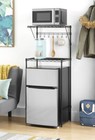 Space Saving Over The Fridge Shelf Black 2 Tier With Hooks For Mini Fridge