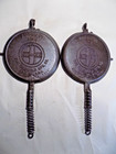 Nice Griswold 885b 886a No 8 Cast Iron Waffle Pans irons-restored